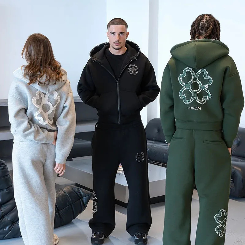 Street Fashion Y2K - Lente Herfst Oversized 4-bladige Klaver Applicatie