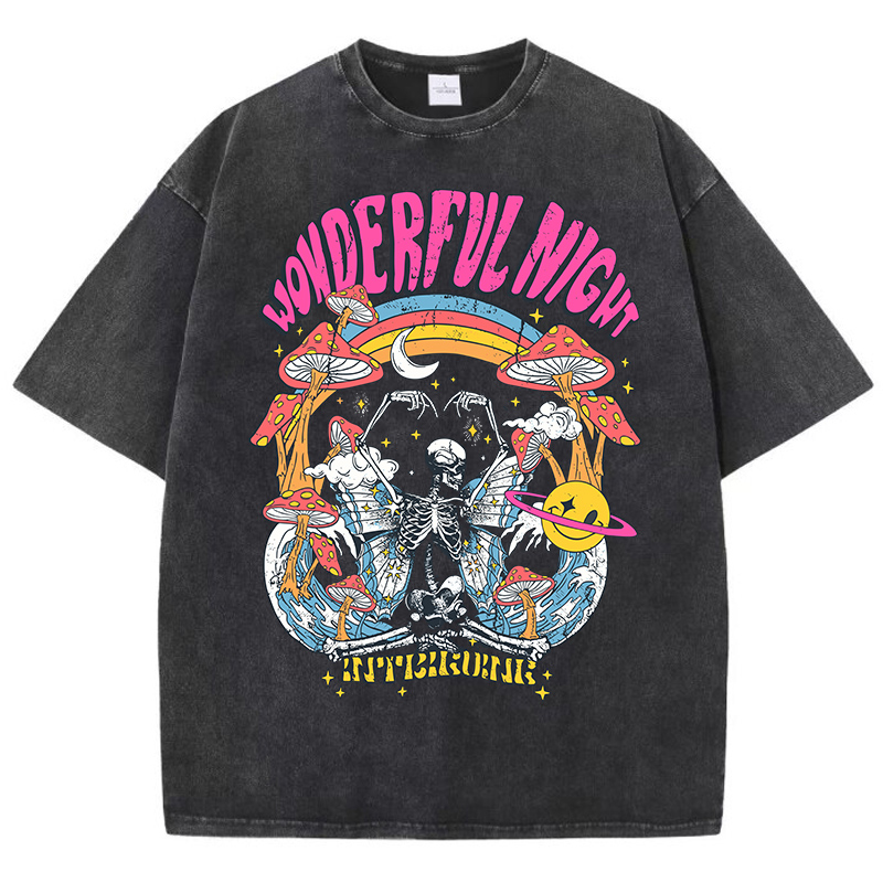 Fashion Street Night - Prachtige Night Butterfly Skeleton Wave Print