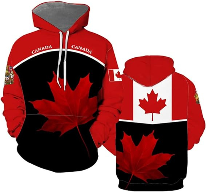 Street Fashion Canada - Canada Hoodie Maple Leaf 3d Gedrukt