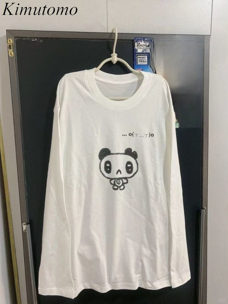 Street Fashion Y2K - Kimutomo T-shirts Vrouwen Cartoon Gedrukt Lange