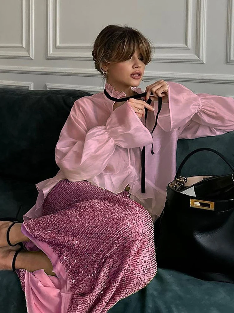 Sexy Ruffle Lace-up Blouse Vro - Fashion Street Night recensie en prijs
