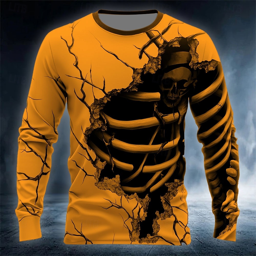 Grappig 3D Schedelprint Heren  - Street Fashion Y2K recensie en prijs