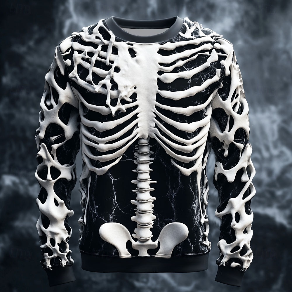 Grappig 3D Schedelprint Heren  - Street Fashion Y2K recensie en prijs