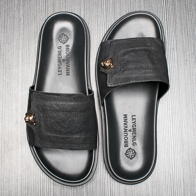 2025 Nieuwe Lederen Slippers M - Street Fashion Men 2025 recensie en prijs