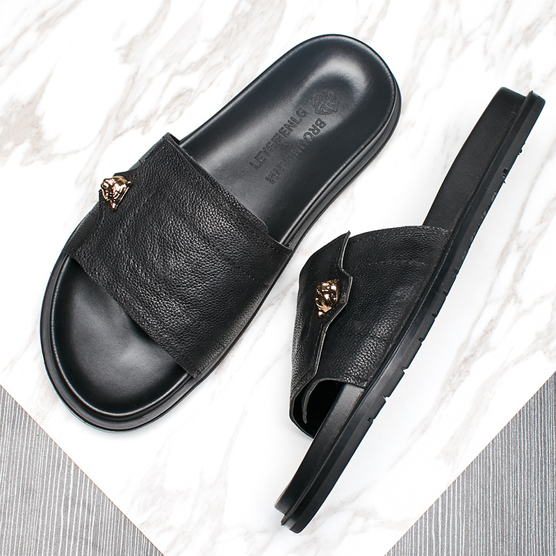 2025 Nieuwe Lederen Slippers M - Street Fashion Men 2025 recensie en prijs